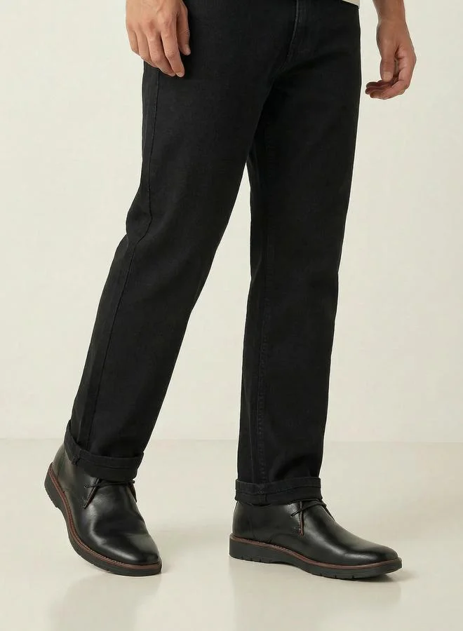 Styli black Men Black Leather Chukka Boots for Men | Best Price UAE